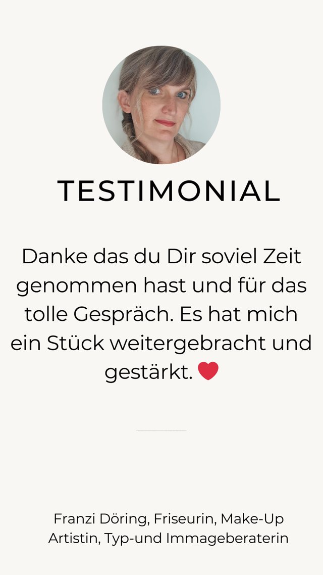 Testimonial von Franzi Döring, Friseurin, Make-Up Artistin, Typ- und Imageberaterin