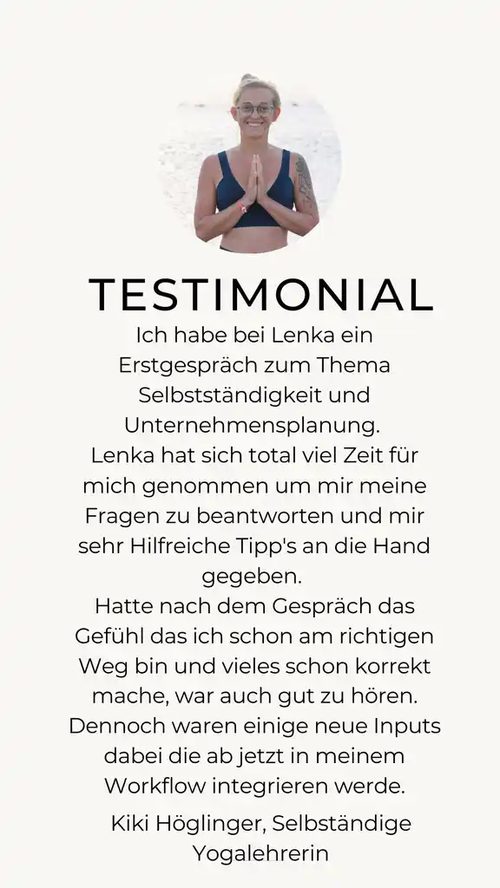 Testimonial von Kiki Höglinger, Selbständige Yogalehrerin